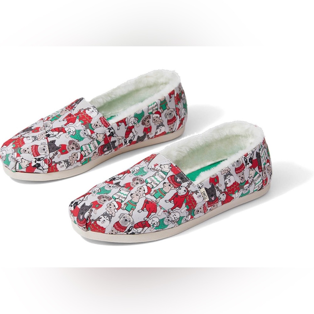 Like-New Toms Belmont Shearling-Lined Slip-On Shoes in “Sweater Dogs”
